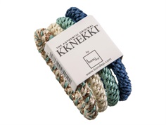 Kknekki hårelastikker turquoise blue mix (4-pack)